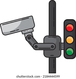 ilustración de cctv en el semáforo