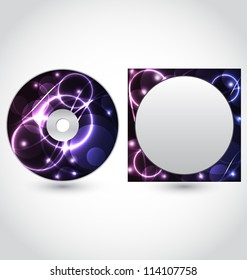 Illustration cd disk packing design template - vector