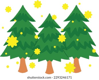 Ilustración de cedro y polen