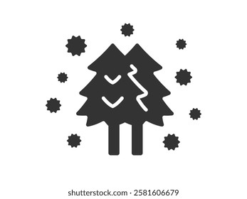 Illustration of cedar tree pollen silhouette icon.