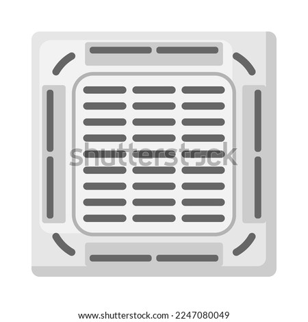 Illustration of ceiling air conditioner. Icon or image for industry and business.