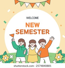 Illustration to celebrate the entrance to the new semester 