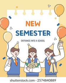 Illustration to celebrate the entrance to the new semester 