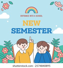Illustration to celebrate the entrance to the new semester 