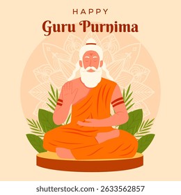 illustration to celebrate guru purnima in flat design