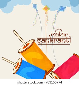 Illustration Of Celebrate Makar Sankranti background.