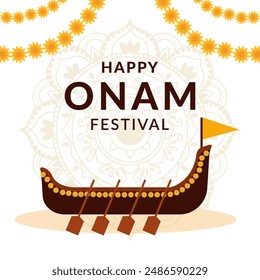 illustration for celebrate onam festival in flat style