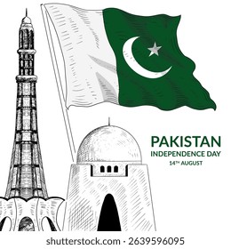 illustration to celebrate pakistan independence day