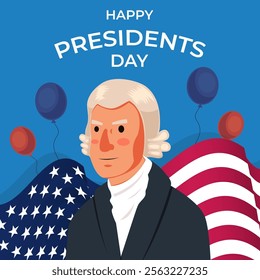 illustration for celebrate presidents day in flat design