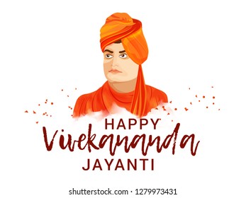 illustration of celebrate swami vivekananda jayanti Background.