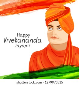 Illustration Celebrate Swami Vivekananda Jayanti Background Stock ...