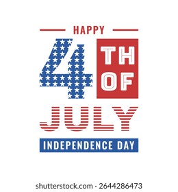 Illustration to Celebrate US Independence Day July 4th. Fourth of July Simple Design.