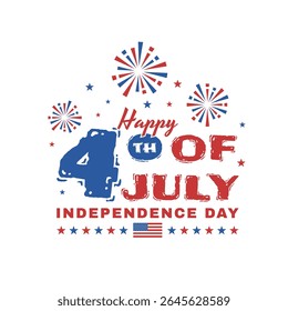 Illustration to Celebrate US Independence Day 4th of July. Suitable for Sticker, Clip art, Social Media Post, or Web Banner.
