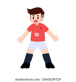 Ilustração de um jogador de futebol de celebração