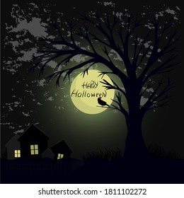 Illustration in celebration of the day of halloween, with the inscription of happy halloween.