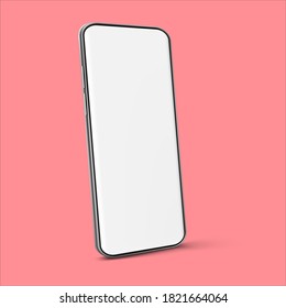 Illustration of a cell phone on a neutral background. Color trends and trendy cell phone.