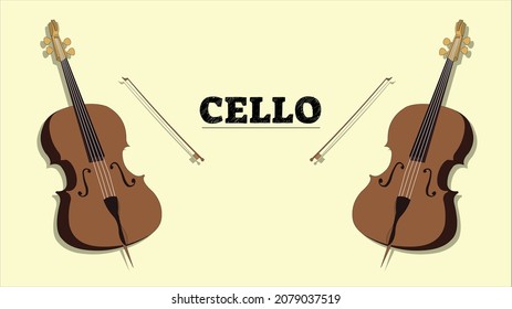 Ilustración del diseño de vectores cello