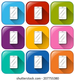 Illustration of the cellular phone icons on a white background