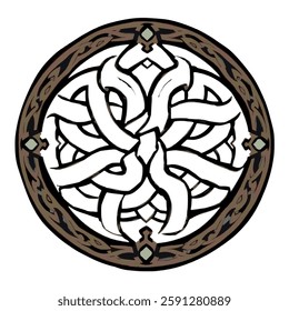 Illustration of Celtic Knot Symbol Isolated on White Background. Celtic Knot Artwork, Irish Traditional Knot Design Fashion