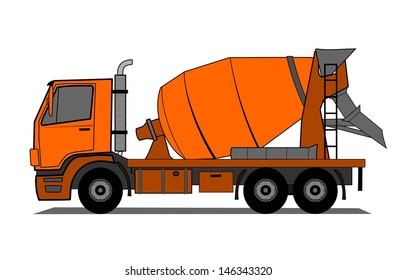 A illustration of cement mixer truck 