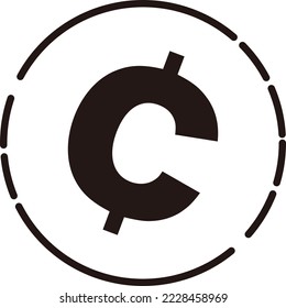 Ilustración de la moneda del céntimo centavo ( centavos) en forma de moneda