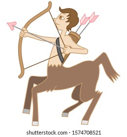 Illustration of a Centaur Boy Pulling a Bow