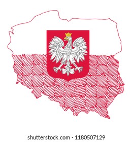 Illustration for the centennial of independence of Poland. Vector illustration