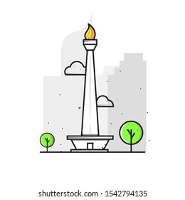 illustration of the central Jakarta icon monas