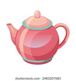 illustration of ceramic teapot on white