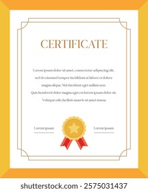 Illustration of a certificate, diploma, award frame.