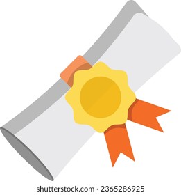 Illustration of certificate of excellence icon, star of appreciation and ribbon, professionally drawn on a white background