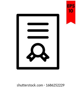 ilustración de icono plano de certificado