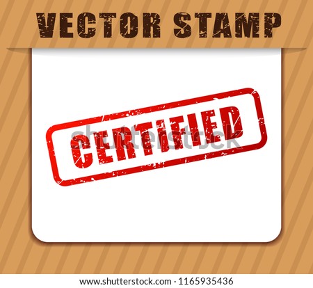Illustration of certified buffered on white paper