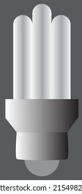 illustration of a CFL Bulb dark gray background
