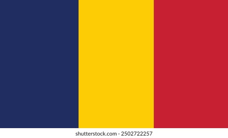 Illustration of Chad national flag