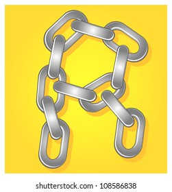 illustration of chain font