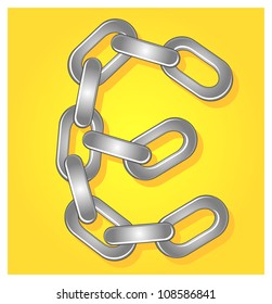illustration of chain font