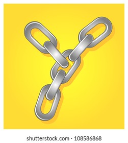 illustration of chain font