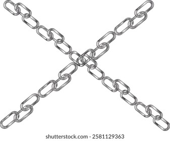 the illustration of chains that make a cross shape.