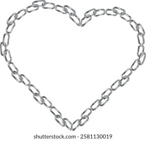 the illustration of chains that make love shape.