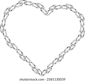 the illustration of chains that make love shape.