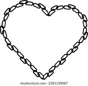 the illustration of chains that make love shape.