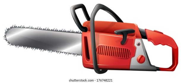 Illustration of a chainsaw on a white background