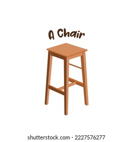 illustration of a chair, comfortable chair to sit, coffee shop chair