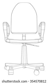 Illustration of chair on white background, vector
