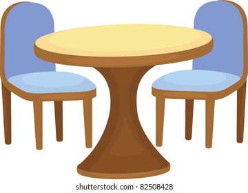 illustration of chair and table