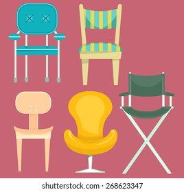 Illustration of Chairs with Different Designs