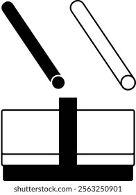 Illustration of chalk and blackboard eraser