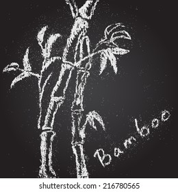 Illustration of chalk painted bamboo with text