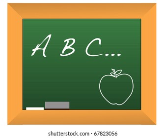 Illustration of a chalkboard with the headline a b c...